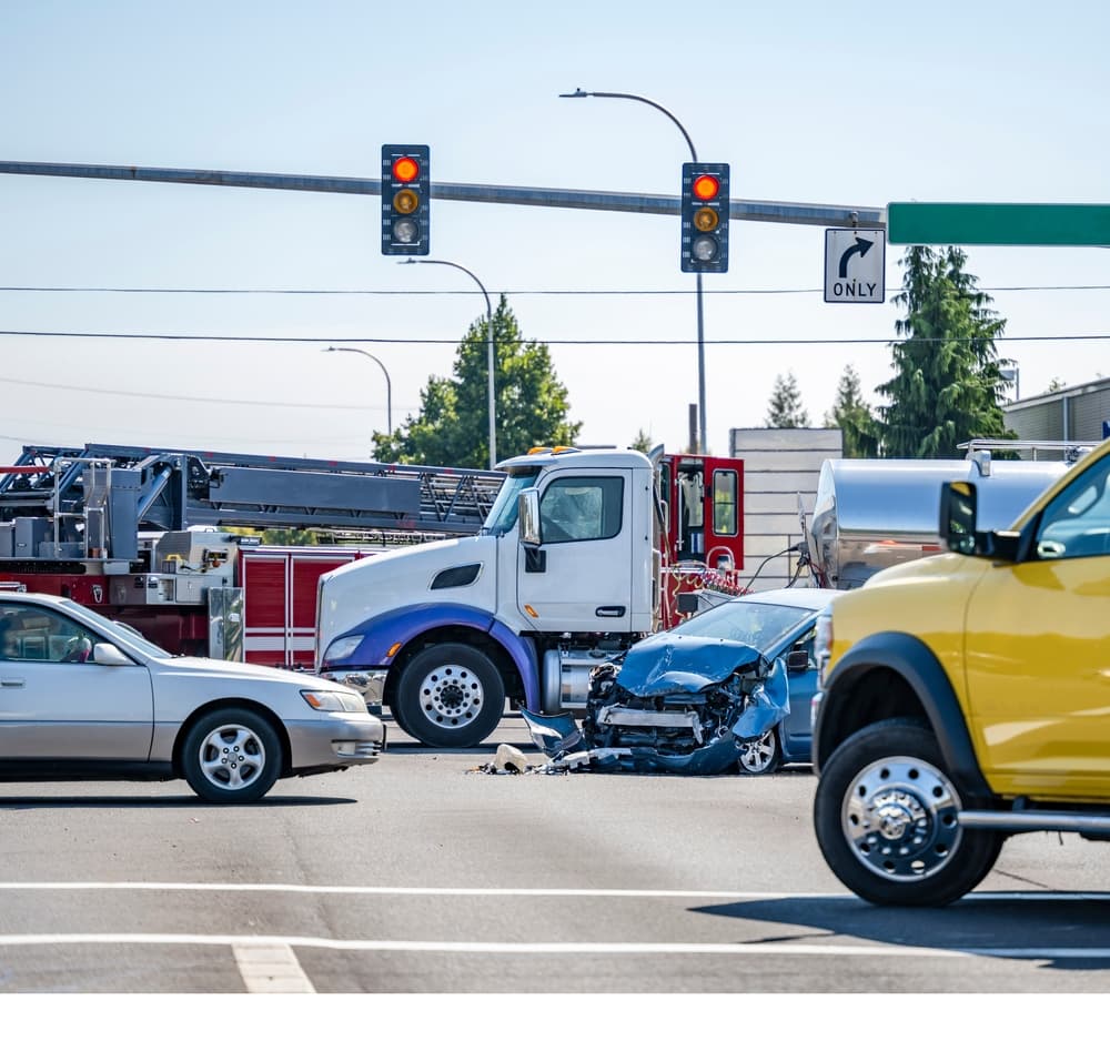 Car accident caused by failure to obey traffic signs or lights