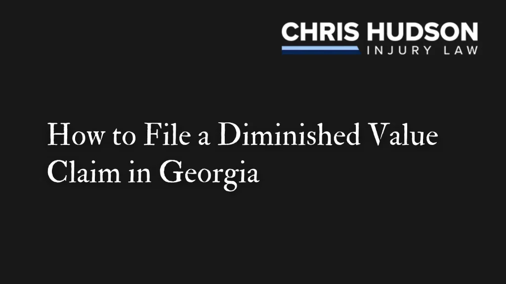 How to File a Diminished Value Claim in Georgia 